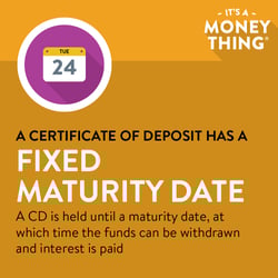 A CD has a Fixed Maturity Date