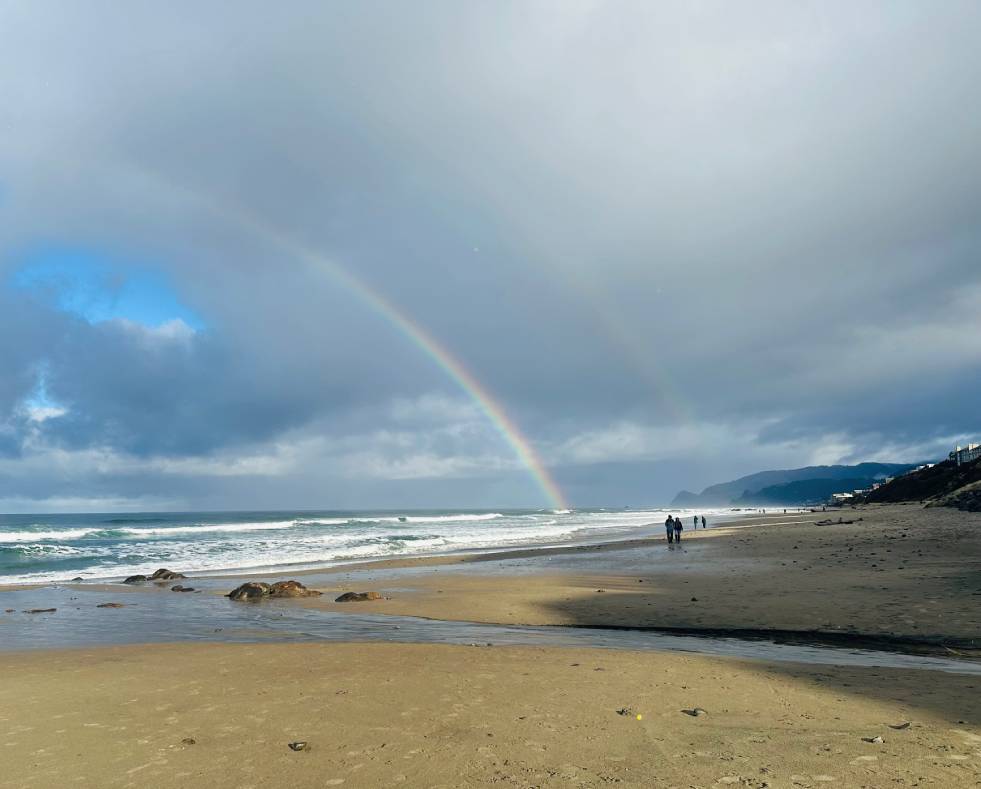 Double rainbow on the Oregon Coast