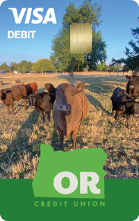 Cows in a field debit card image