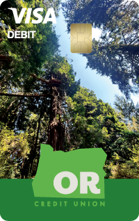 Forest through the trees debit card image