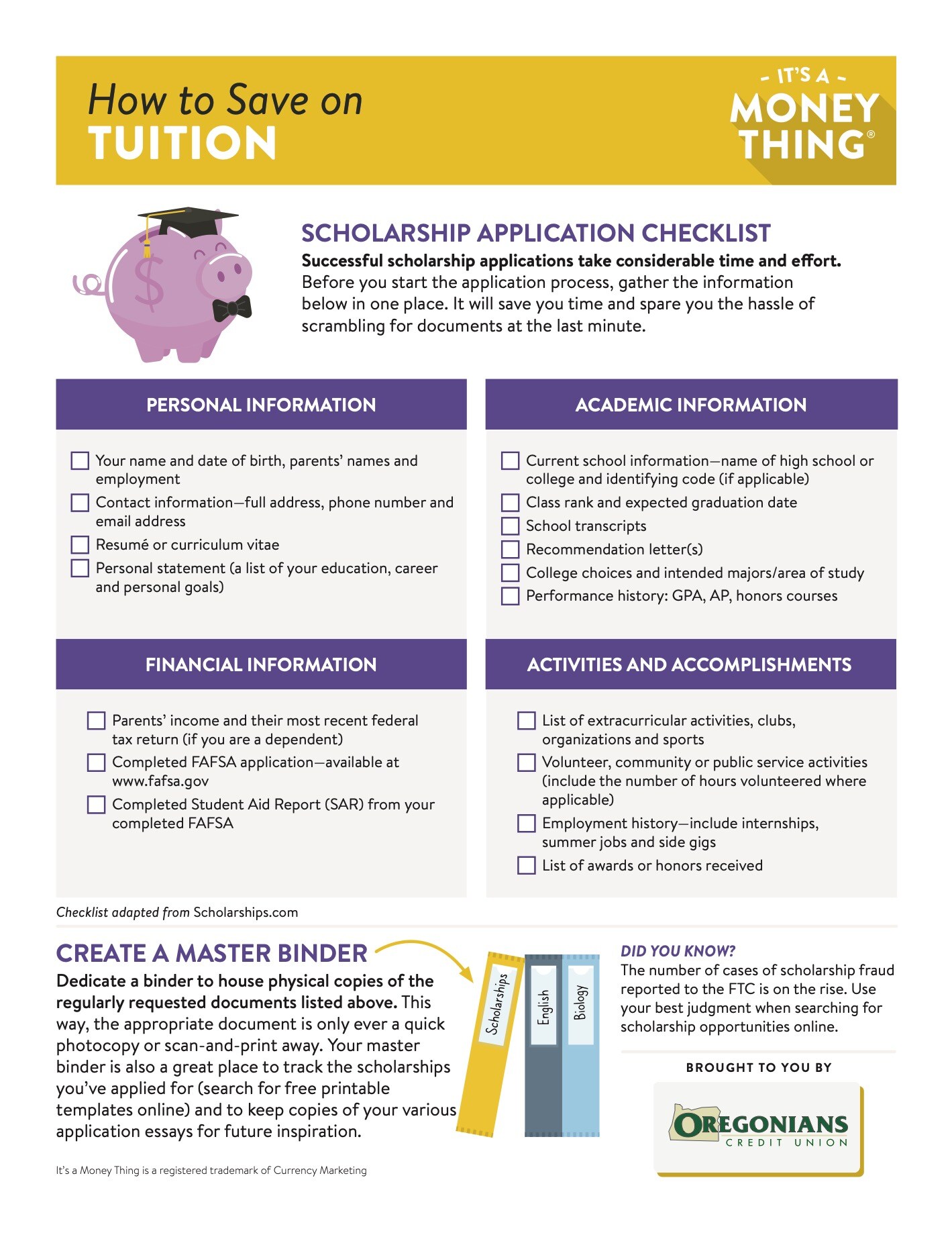 How to save on tuition handout