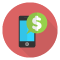 Image of a cell phone with money sign