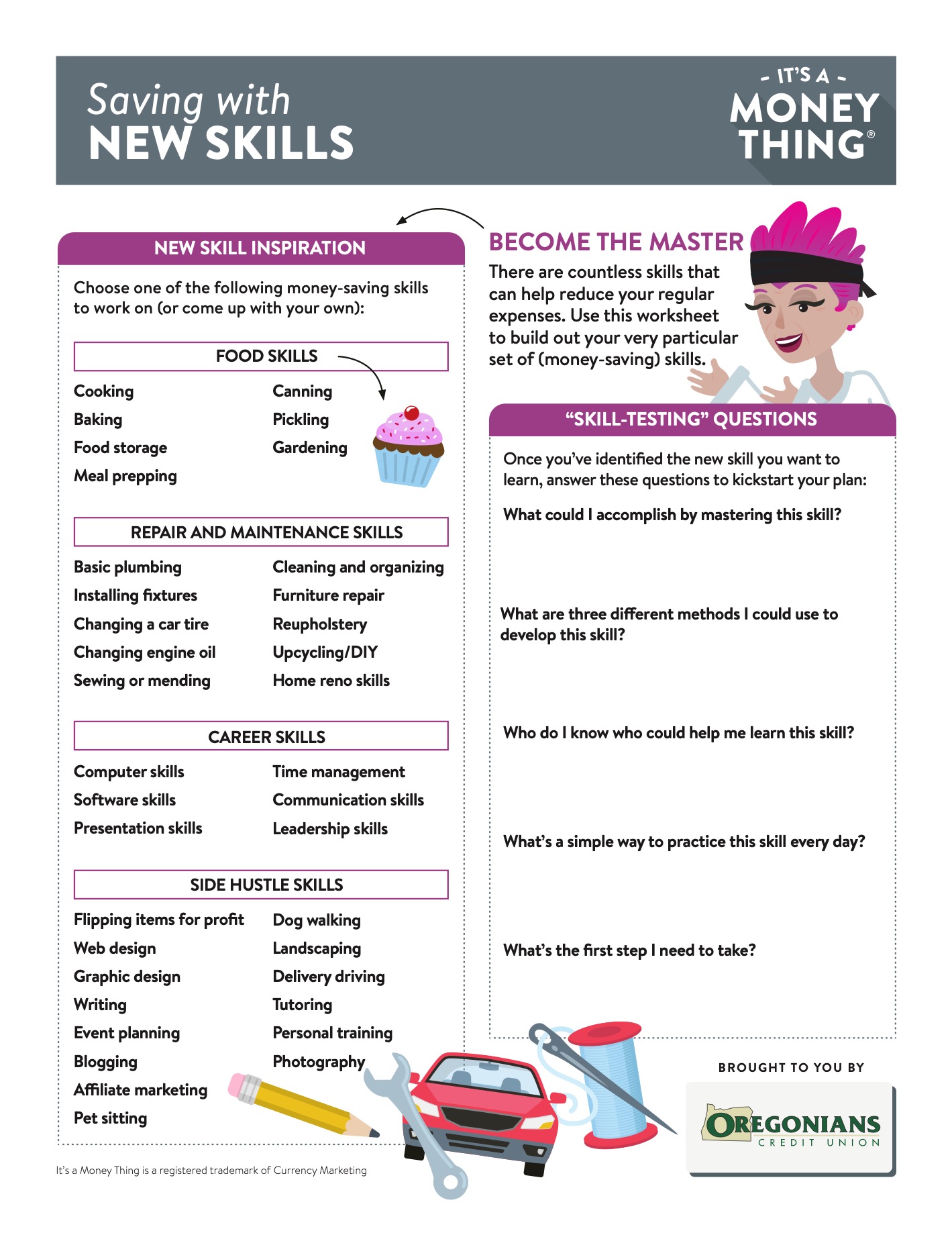 Build out your money-saving skills worksheet