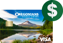 Mt. Hood Credit Card with Dollar Sign in Speech Bubble